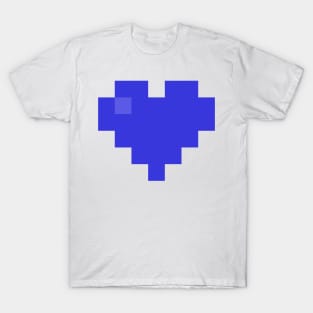 Simple Indigo Pixel Heart T-Shirt